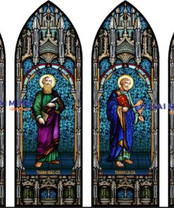 Tranh kính nha thờ: Bốn Thánh Sử Matthêu, Maccô, Luca và Gioan
